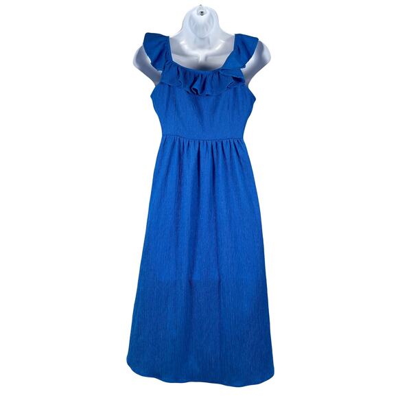 Ann Taylor MIDI Blue Casual Summer dress size  XS - Picture 3 of 5